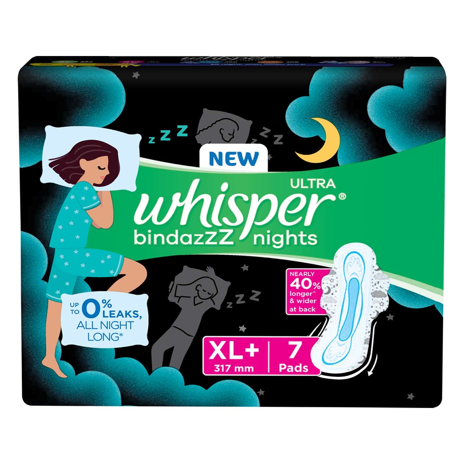 Whisper Ultra Bindazzz Nights XL+ 7 Pads